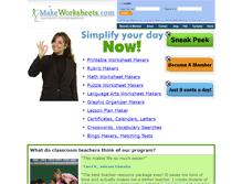 Tablet Screenshot of makeworksheets.com